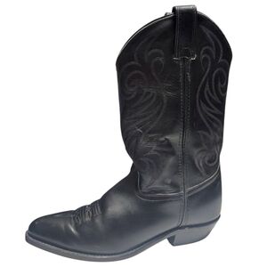 Black Leather Cowboy Boots